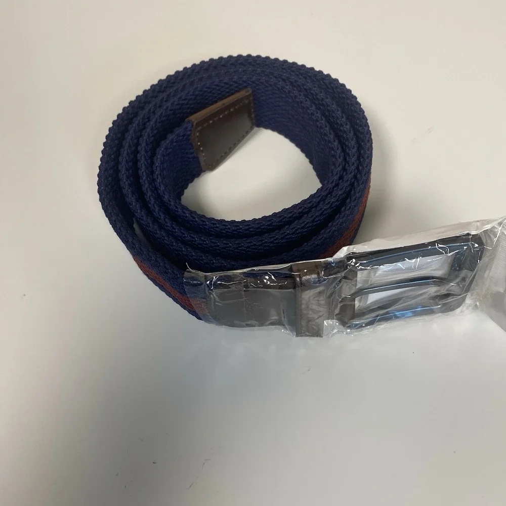 Boston Scott Golf Mens‎ Stretch Woven Braided Navy Belt 1 3/8 Golf Pants NEW